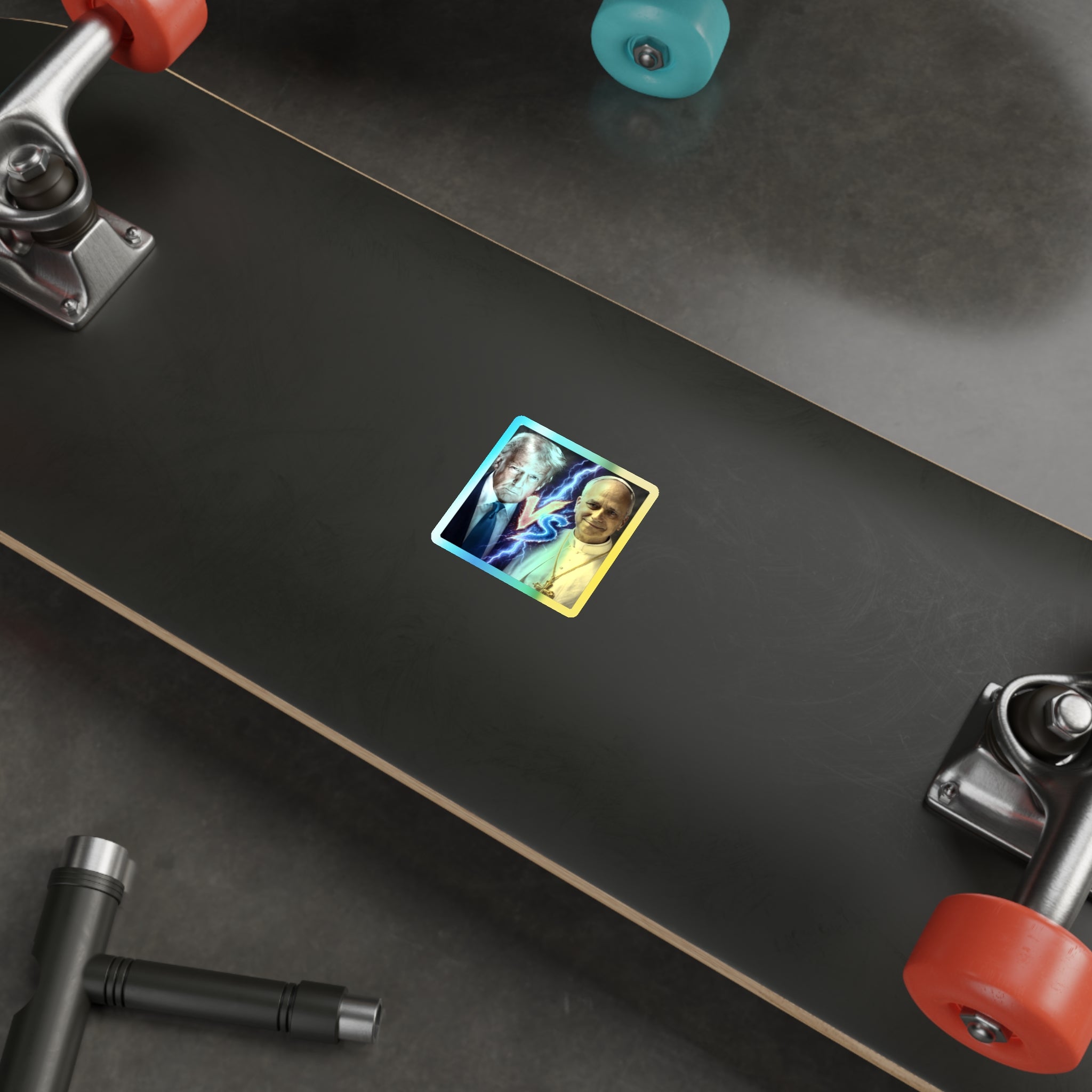 Holographic Die-Cut Sticker — Lightning 'VS' Face-Off Design