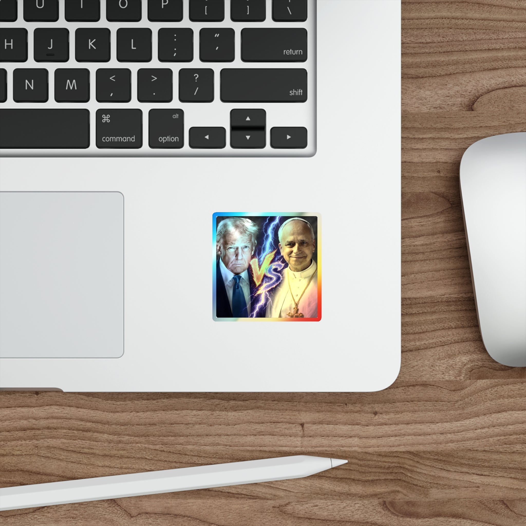 Holographic Die-Cut Sticker — Lightning 'VS' Face-Off Design