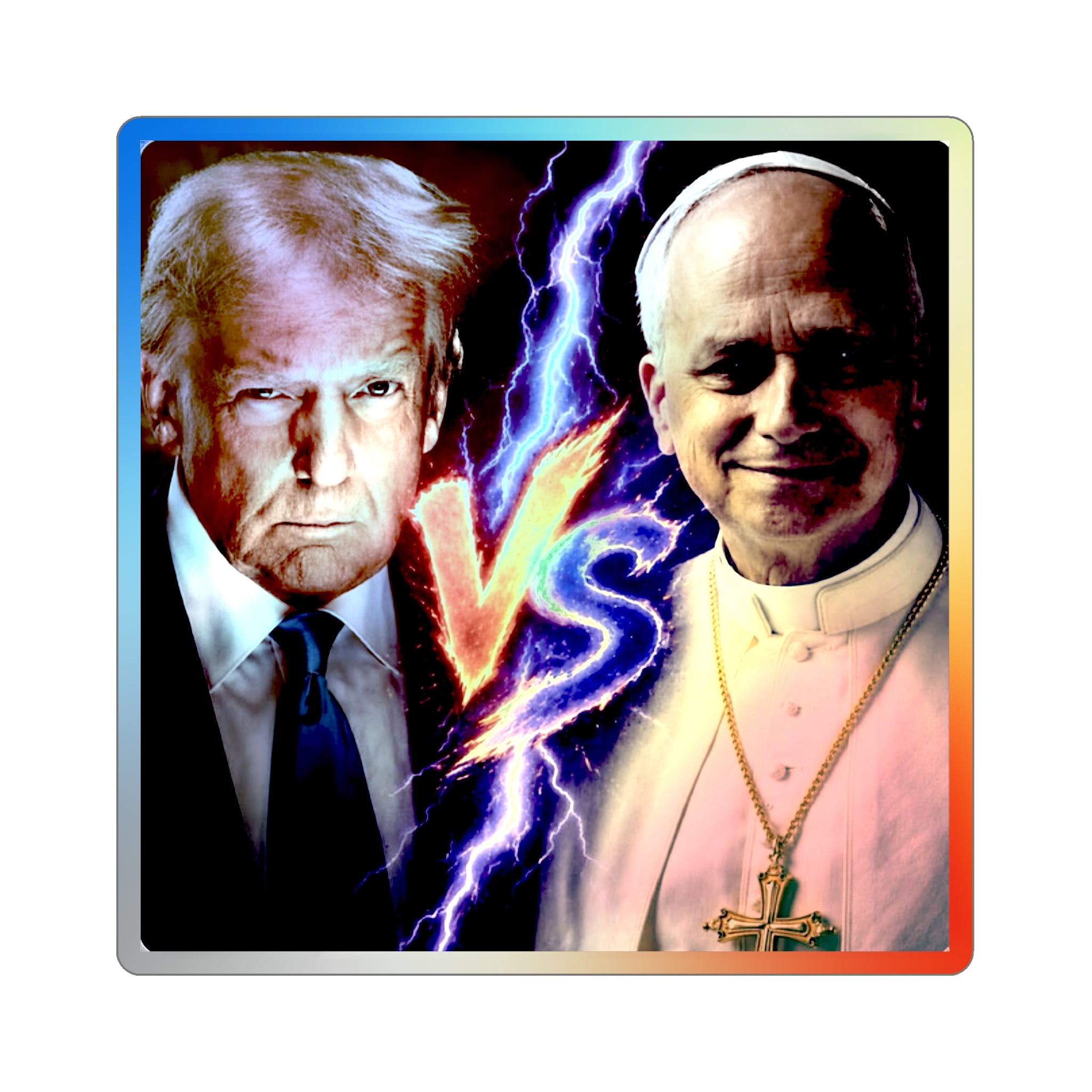 Holographic Die-Cut Sticker — Lightning 'VS' Face-Off Design